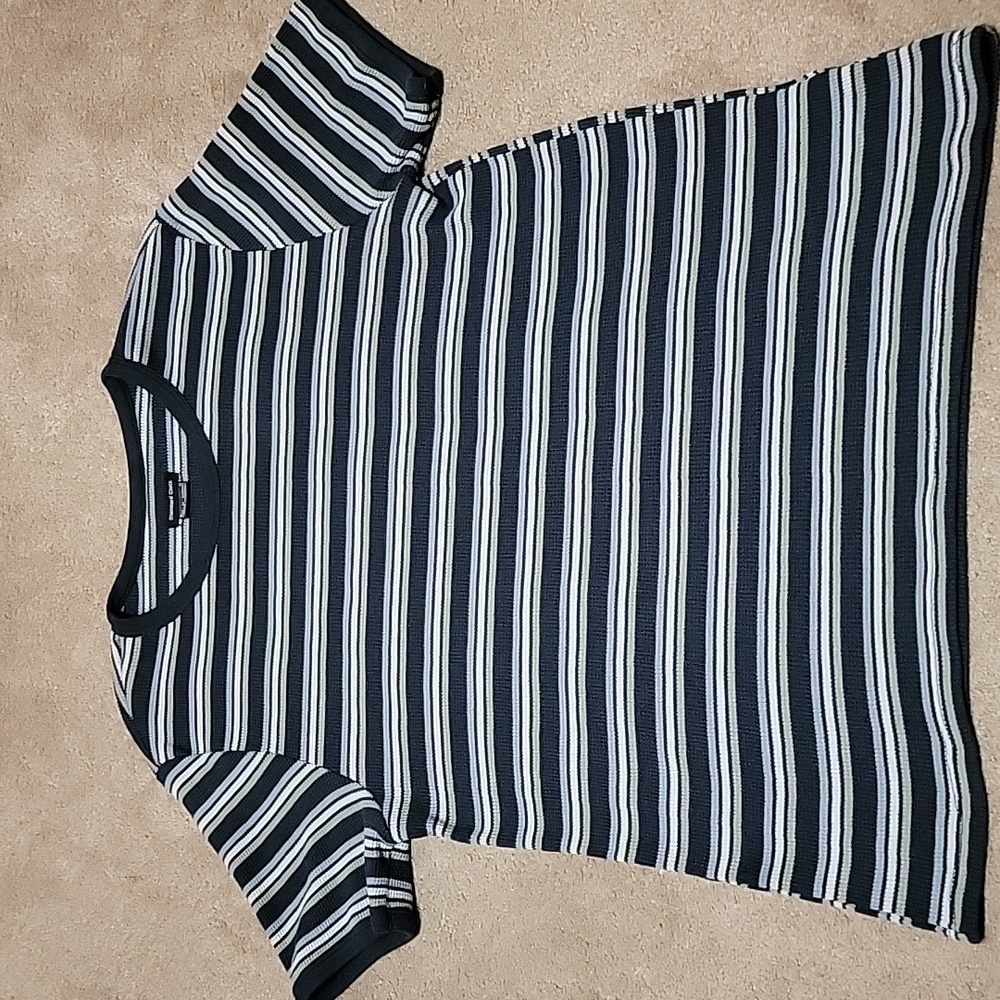 Standard Cloth Striped Ribbed Tee Shirt